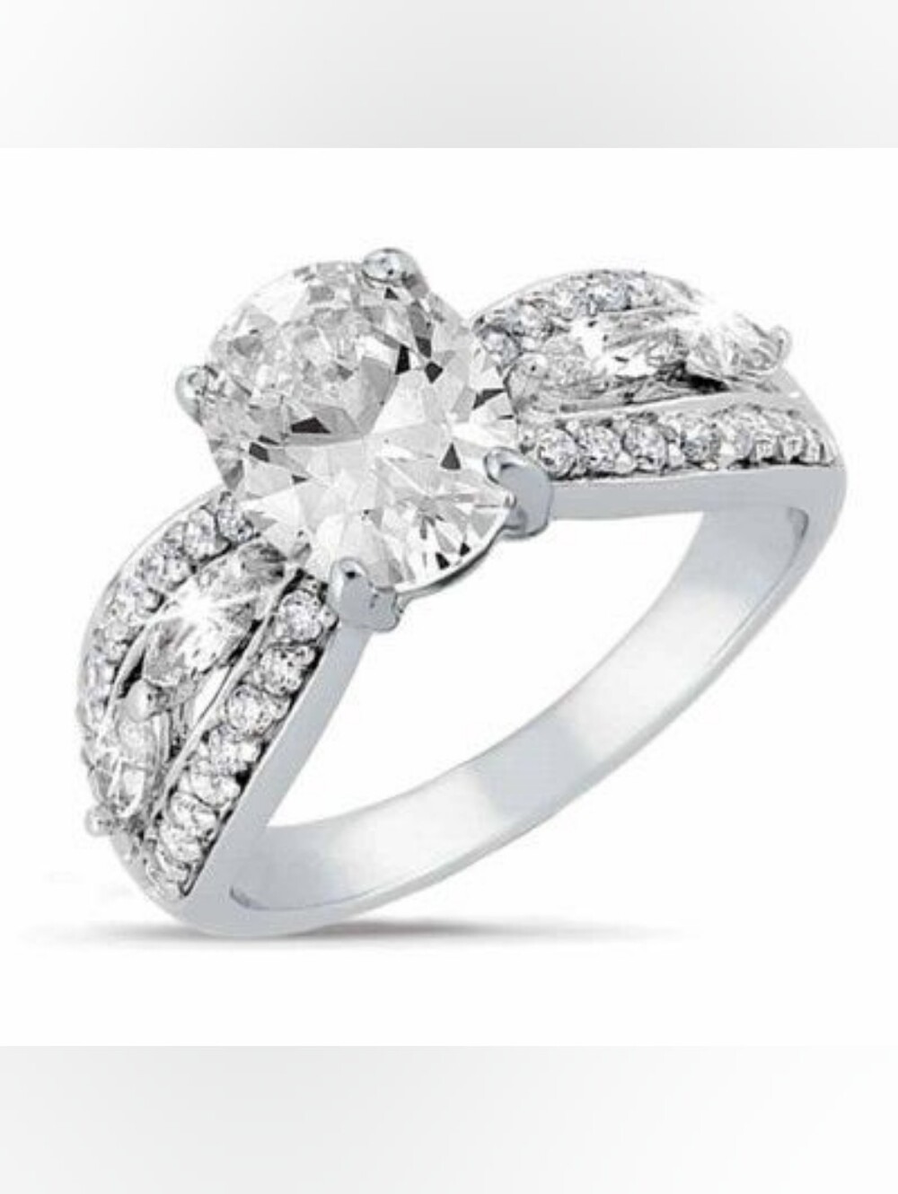 Danbury Mint Infinite Splendor Diamonisse Engagement Statement Ring Size 9